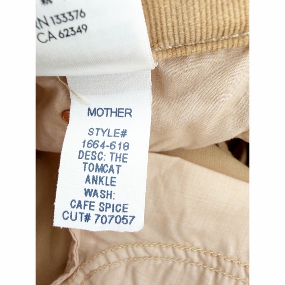 Mother The Tomcat Ankle Jean Pants in Hopscotch Cafe Spice Corduroy Tan Size 31 - Picture 8 of 11
